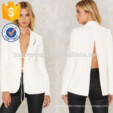 White Slit Back and Relax Jacket OEM/ODM Manufacture Wholesale Fashion Women Apparel (TA7006J)